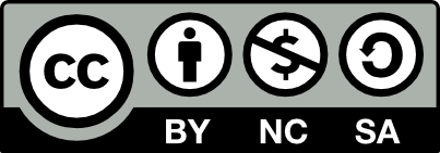 Creative Commons logo with terms BY-NC-
SA.